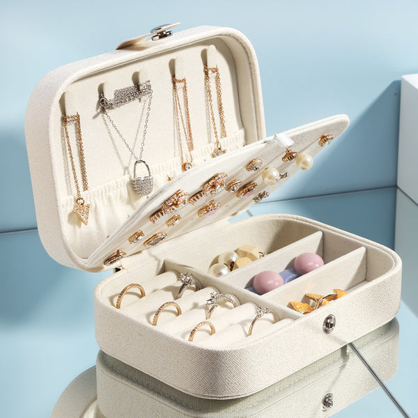 Organizador de Joyas de Dos Niveles Estilo Coreano para Aretes y Anillos
