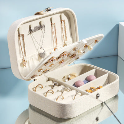 Organizador de Joyas de Dos Niveles Estilo Coreano para Aretes y Anillos