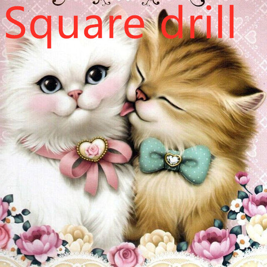 Cuadro de Diamantes Gatos Enamorados para Sala - Punto de Cruz Manual - Image 11