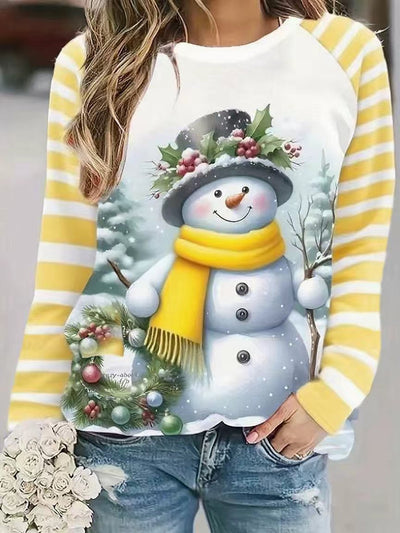 Suéter Largo para Mujer con Patrón de Muñeco de Nieve - Image 10