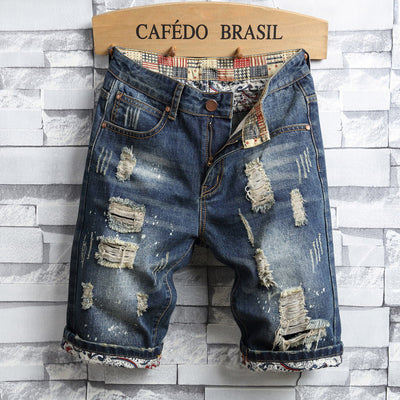 Shorts de Mezclilla Perforada para Verano