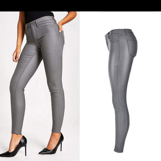 Pantalones de Cuero para Mujer - Diseño Denim Ajustado - Image 2