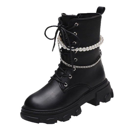 Botas Plataforma Tobilleras con Cadena de Perlas para Mujer - Image 10