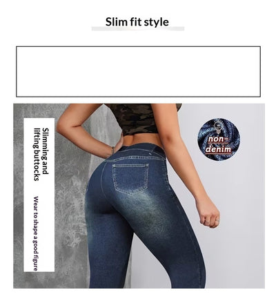 Pantalones Estampados Talle Alto Ajustados con Elasticidad para Mujer - Image 9