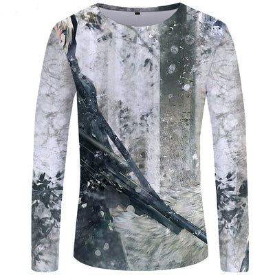 Camiseta Manga Larga Serie Lobo Impresión 3D para Hombre - Image 23