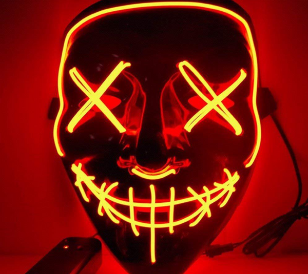 Máscara de Terror Halloween con Luz LED Fluorescente