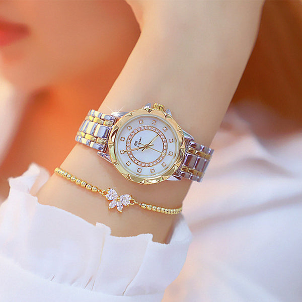 Reloj de Lujo para Mujer con Pulsera de Acero y Diamantes