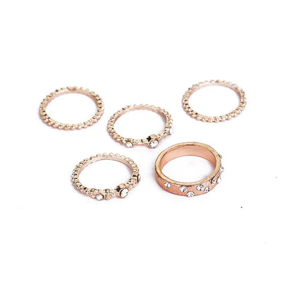 Set de 5 Anillos Apilables Estilo Bohemio en Tono Oro Rosa - Image 13