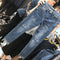 Pantalones Vaqueros Cropped Cintura Alta Rotos