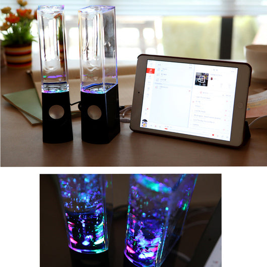 Parlante USB Mini Fuente Danzante con Luces LED para Computadora y Escritorio - Image 2