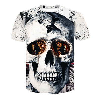 Playera Hombre Calavera Póker 3D - Cuello Redondo Manga Corta Verano Casual - Image 17