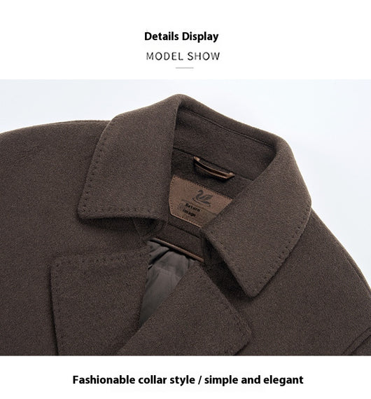 Abrigo de Lana Reversible para Hombre - Cuello de Traje Medio Largo - Image 16