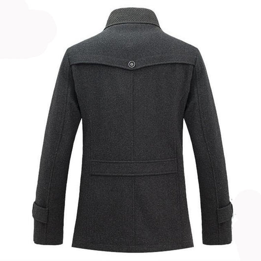 Abrigo Polar Tipo Trench Tejido Largo Medio para Hombre - Image 3