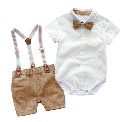 Traje Caballero para Bebé Niño - Enterizo con Tirantes Estilo Británico - Image 5