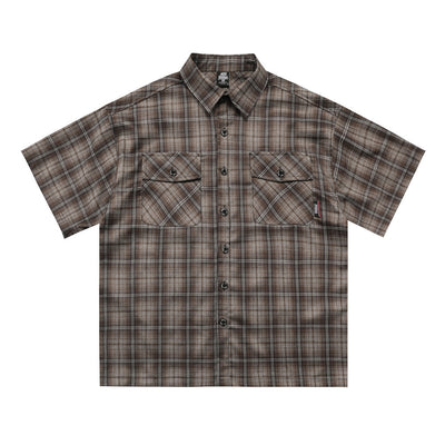 Camisa Cuadros con Bordado de Letras - Corte Holgado y Solapa Clásica - Image 2