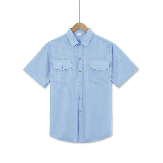Camisa Suelta de Solapa Lisa para Hombre - Estilo Casual Festivo - Image 30