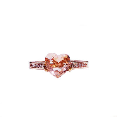 Anillo de Corazón Morganita para Mujer en Oro Rosa 18K - Image 4