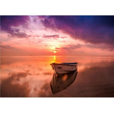 Cuadro de Diamantes 5D - Atardecer en Bote