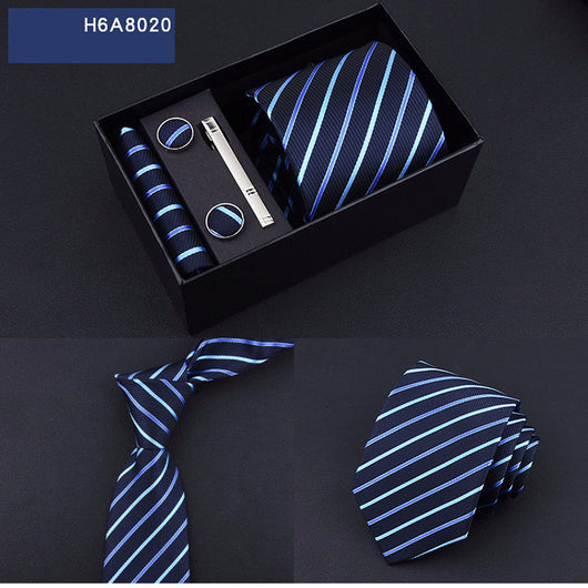 Corbata Ejecutiva Rayas Azul y Negro 8cm - Image 54