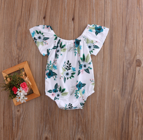 Mono para Bebé Niña con Mangas Trompeta Floral - Conjunto de Verano 0-24 Meses - Image 3