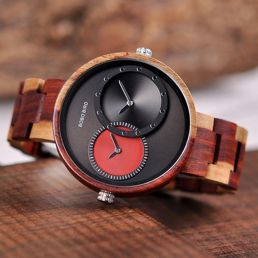Reloj de Madera BOBO BIRD para Hombre - Doble Zona Horaria - Image 3