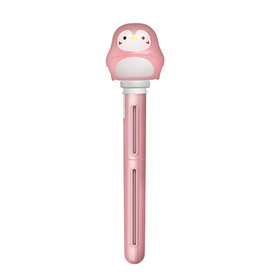 White USB desktop humidifier with a wavy top, colorful gradient lights, and a rose gold accent band. - Image 10