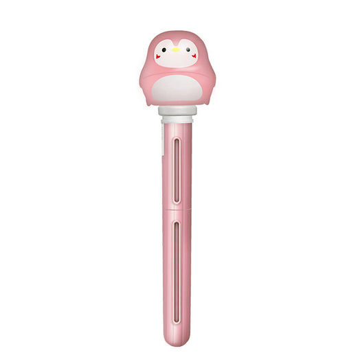 White USB desktop humidifier with a wavy top, colorful gradient lights, and a rose gold accent band. - Image 10