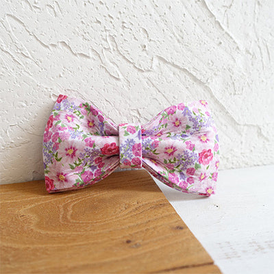 Collar Pajarita Doble Capa con Flor para Perro