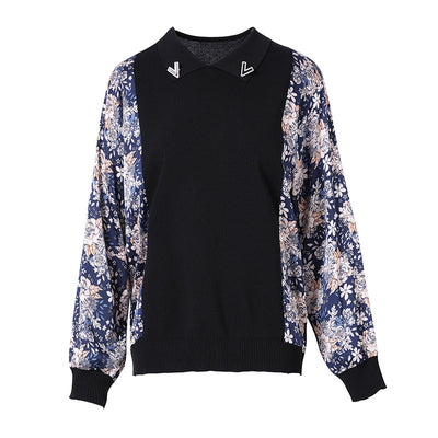Blusa Tejida Corta Estilo Occidental con Estampado Elegante - Image 3