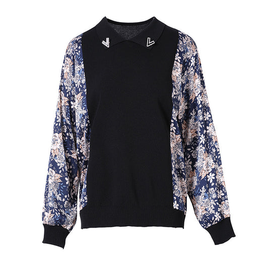 Blusa Tejida Corta Estilo Occidental con Estampado Elegante - Image 3