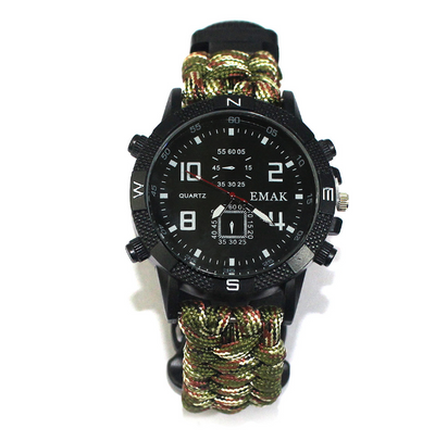 Reloj de Supervivencia Táctica AK17 con Brújula Multifunción y Cuerda Paracord Tejida - Image 6