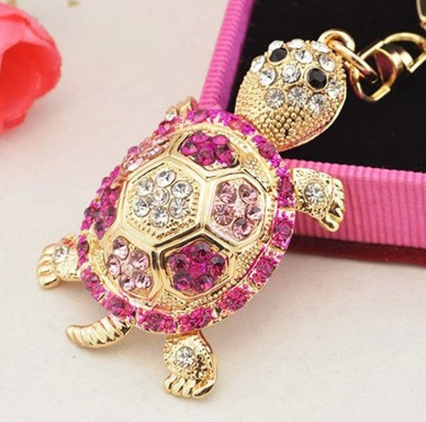 Llavero Tortuga Brillante con Cristales