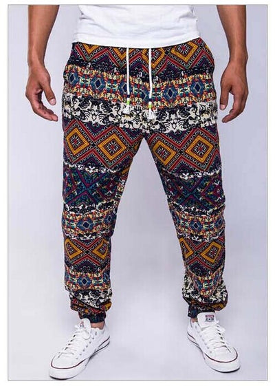 Pantalones Casuales de Algodón y Cáñamo con Estampado Étnico - Image 6