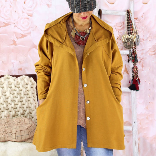Abrigo Impermeable con Capucha para Mujer - Diseño Liso Elegante - Image 9