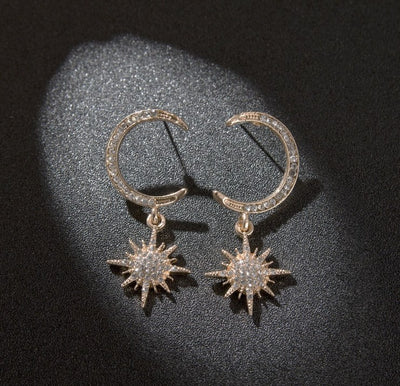 Aretes Largos Versátiles de Estrella y Luna Creciente - Image 4