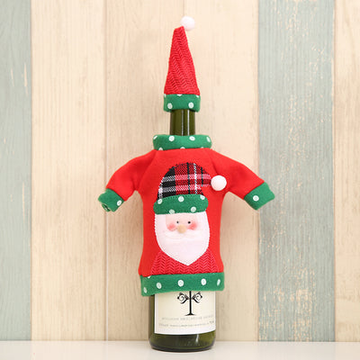 Set de Fundas Navideñas para Botellas de Vino con Bordado Cartoon - Image 11