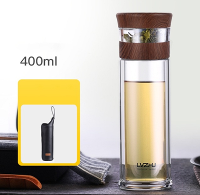 Botella Térmica de Vidrio Borosilicato 400ml con Infusor para Té y Agua - Image 6