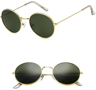 Round clear lens glasses with silver metal frames and black temple tips, shown from an angled and front view. - Image 4