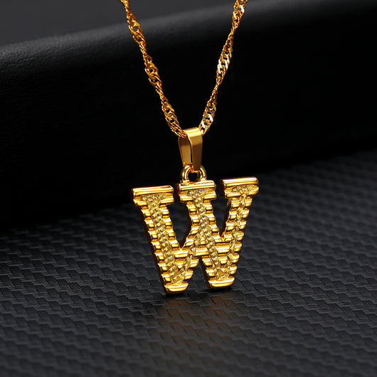 Collar con Colgante de 26 Letras Chapado en Oro - Image 25