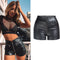 Pantalones de Cuero PU Levantacaderas para Motocicleta
