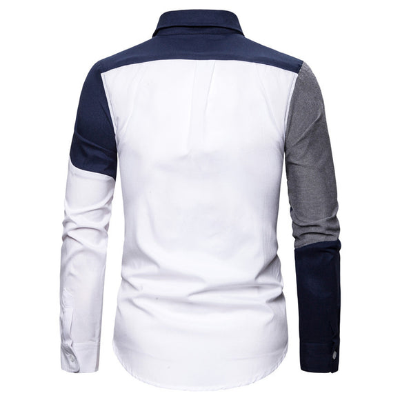 Camisa de Bloques de Color para Hombre