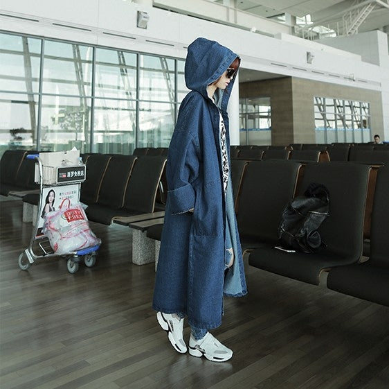 Abrigo Trench Oversize con Capucha