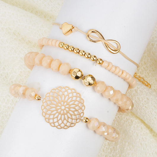 Pulsera de cuentas con lazo floral - Image 2