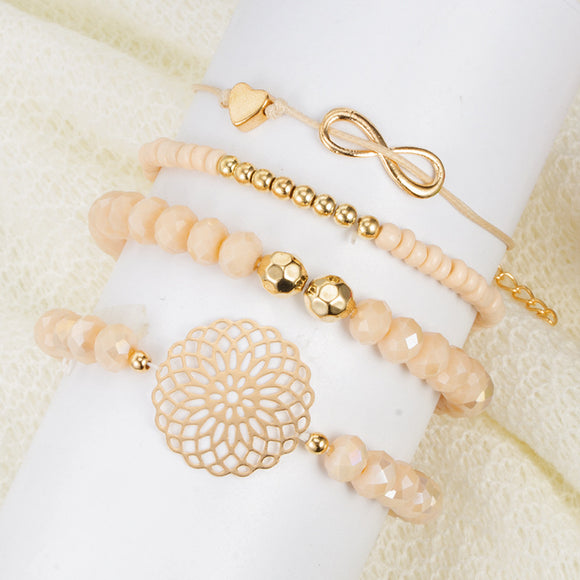Pulsera de cuentas con lazo floral