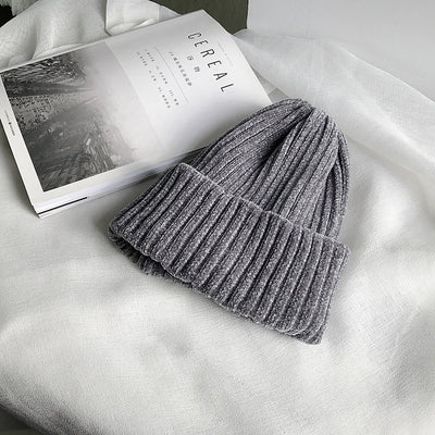 Gorro de Lana Tejido Chenilla en Colores Lisos para Mujer - Image 10