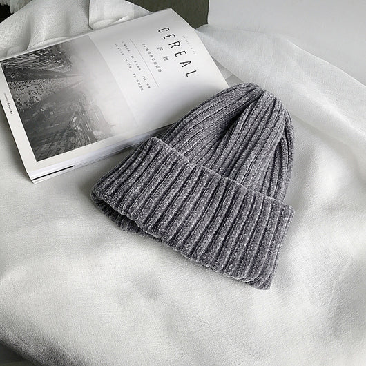 Gorro de Lana Tejido Chenilla en Colores Lisos para Mujer - Image 10