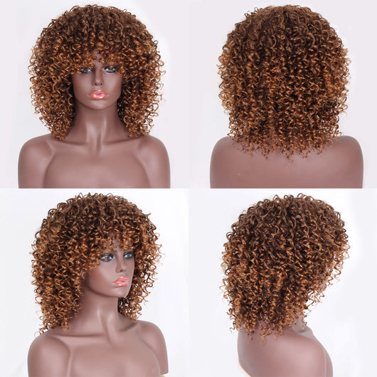 Peluca Corta Rizada para Mujer - Cabello Sintético Natural - Image 4