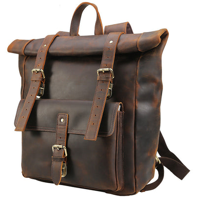 Mochila de Viaje en Cuero Crazy Horse para Hombre - Image 2
