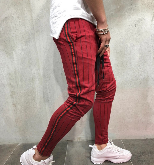 Pantalones de jogging para hombre con rayas y cordón ajustable - Image 7