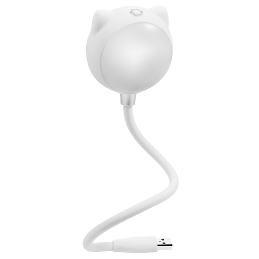 Black cat-shaped USB desk lamp with a flexible gooseneck and silver light panel, ideal for modern desks. - Image 14